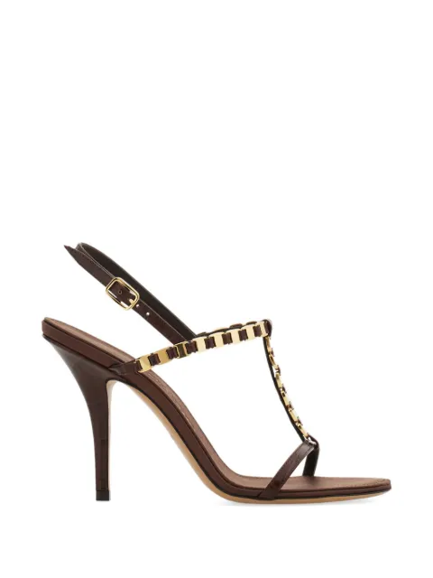 Ferragamo Vara chain T-strap sandals Brown 795303