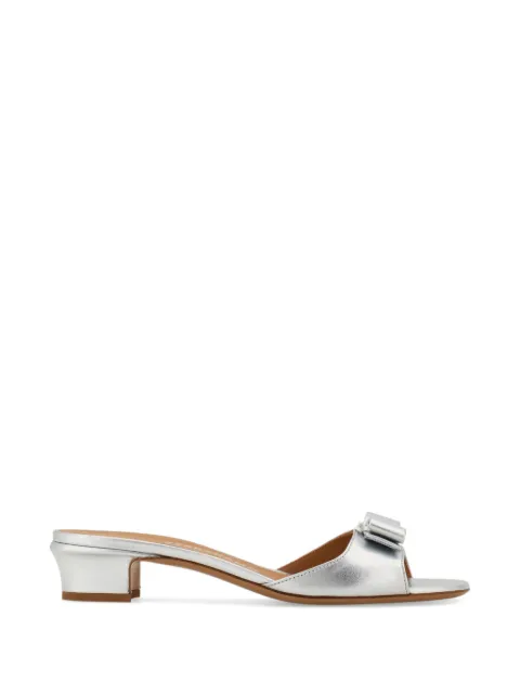 Ferragamo Vara bow slides Silver 794218