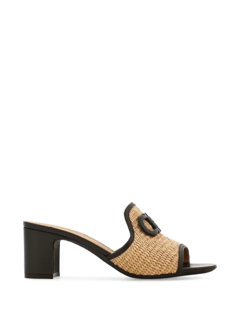 Ferragamo Gancini ornament mid-heel slides Brown 793755