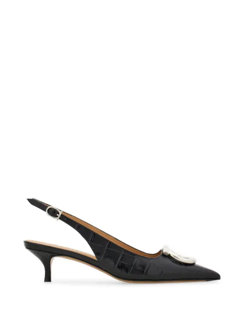 Ferragamo maxi Gancini slingback shoes Black 794867