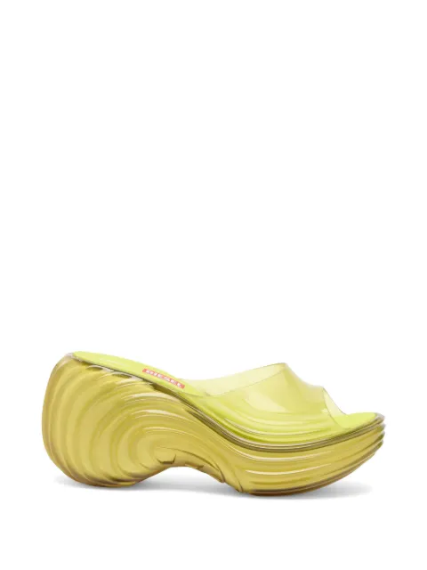 Diesel x Melissa platform mules in Melflex® White P01608PS916