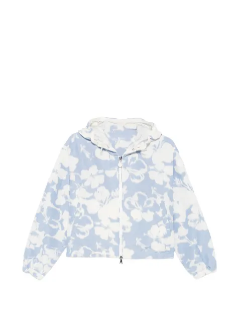Moncler floral-print hooded jacket Blue L10931A00171599IO