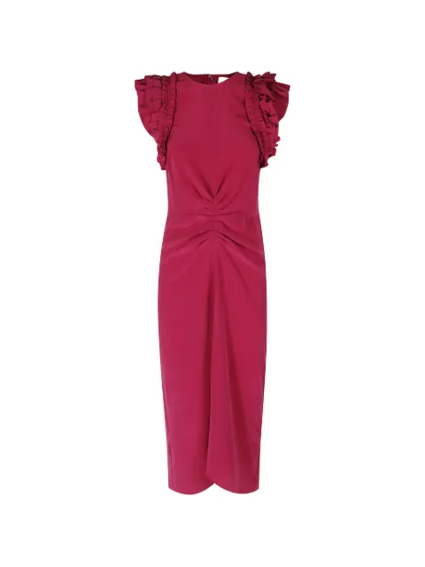 ISABEL MARANT ruffled twisted-front midi dress Pink RO1167FAD2J06I