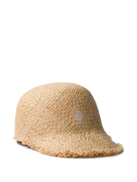 Prada raffia baseball cap Neutrals 1HC2492ZP6