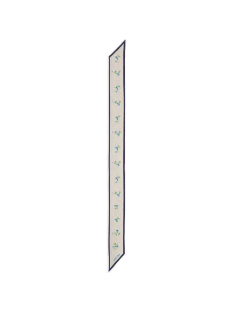 Prada printed silk twill skinny scarf Neutrals 1FF0082ZOV