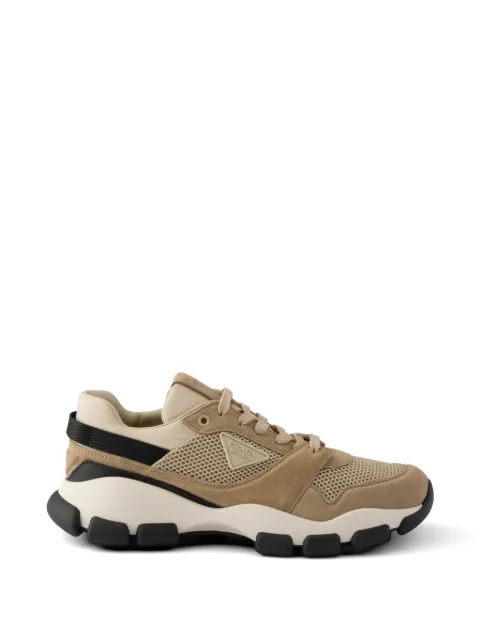 Prada suede-panelled mesh sneakers Neutrals 1E506OF0453KU1