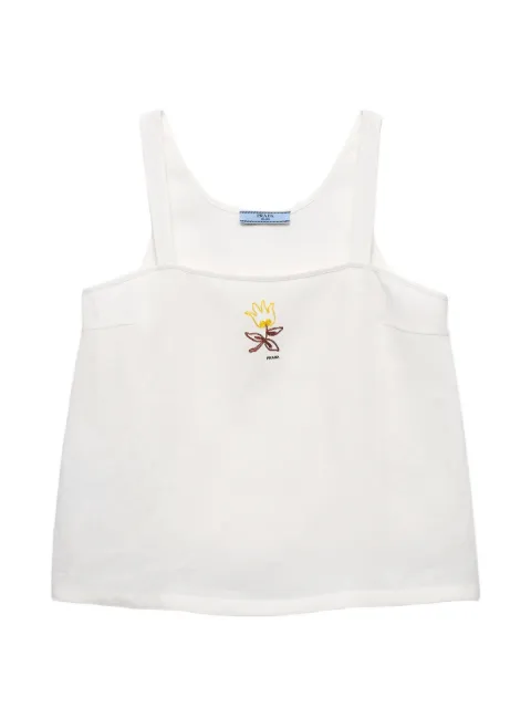 Prada embroidered linen top White P913ORSOOO122G