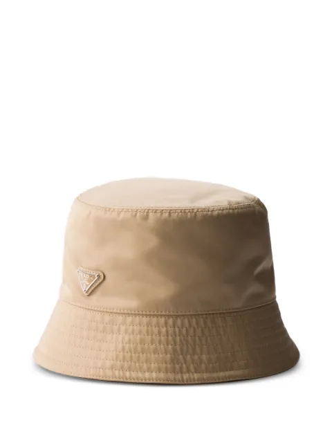 Prada logo-plaque bucket hat Neutrals 2HC1372DMI