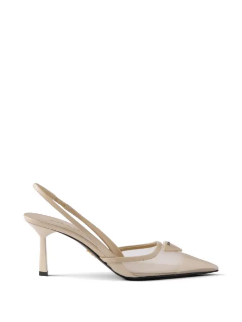 Prada mesh fabric slingback pumps Neutrals 1I891NF07577T