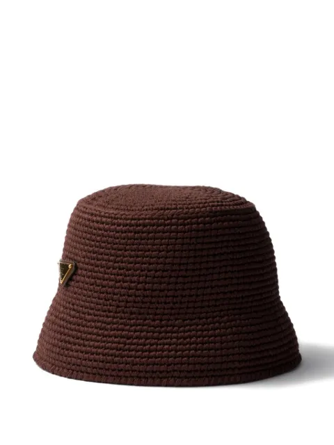 Prada crochet bucket hat Brown 1HC1372HGN
