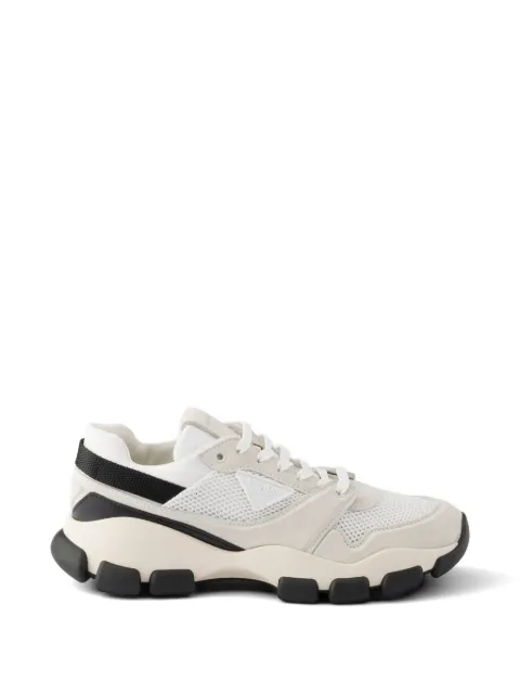 Prada mesh fabric and suede sneakers Neutrals 1E506OF0453KU1