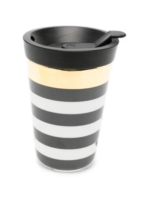 SIEGER by FÜRSTENBERG striped gold-tone travel cup Black OB18122057051