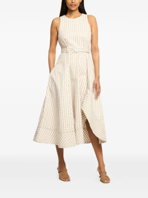 Cinq A Sept Zelda gingham-print dress Neutrals ZD242611759Z
