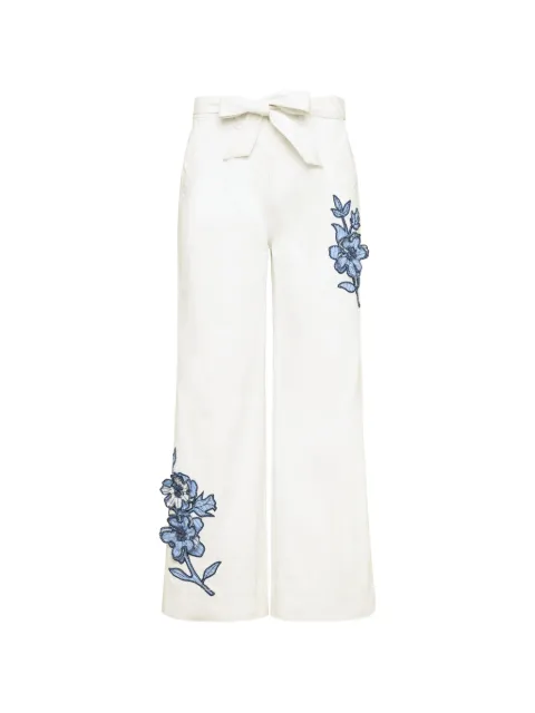 Cinq A Sept Mylah floral-embroidered trousers White ZP1054B8619ZWML