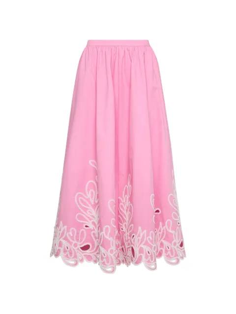 Cinq A Sept Espe Pailey Bloom embroidered flared skirt Pink ZS673A7728Z