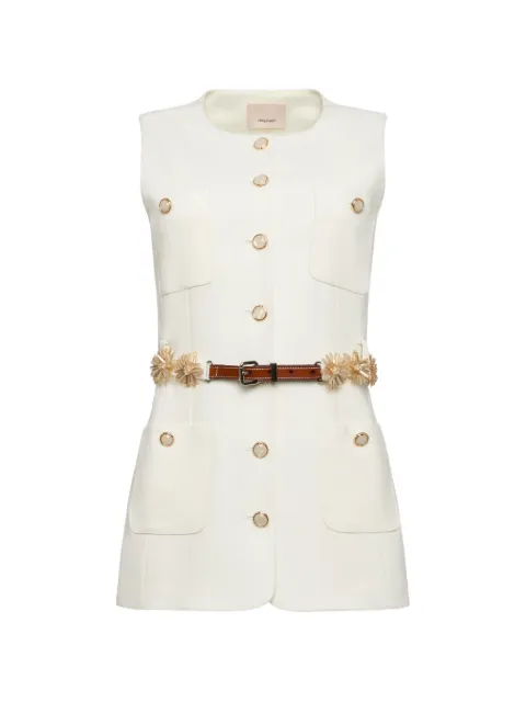 Cinq A Sept embellished belted vest Neutrals ZV023A1319ZIVCHP