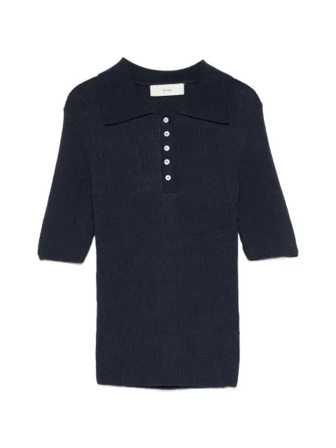 DUNST ribbed-knit polo shirt Blue UDSW6B231N2