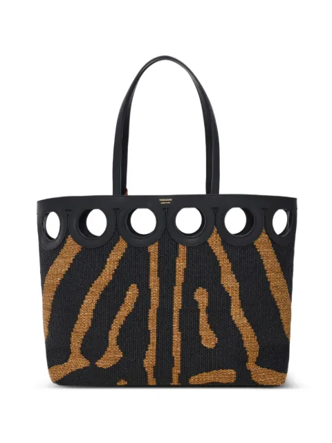 Ferragamo Gancini outline tote bag (L) Black 793380