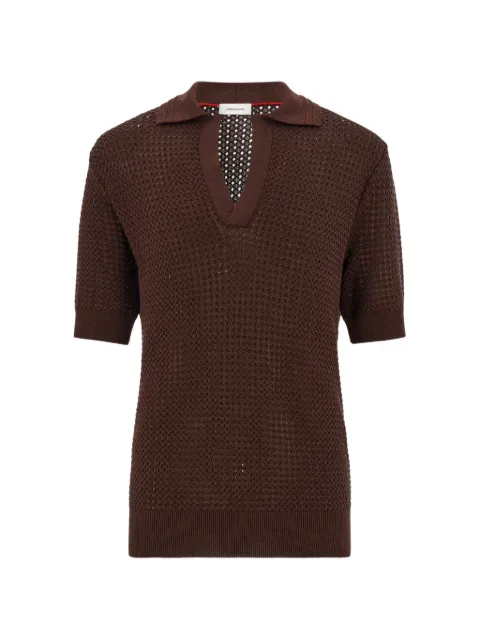 Ferragamo short-sleeve knitted polo Brown 793881