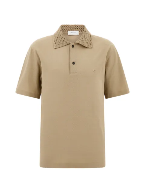 Ferragamo polo shirt with knitted collar Neutrals 794097