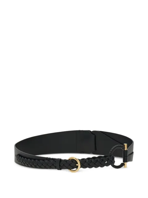Ferragamo covered-Gancini fixed belt Black 796214