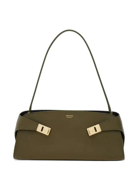 Ferragamo Hug calf leather shoulder bag Green 795283