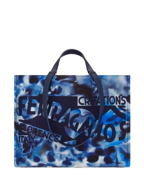 Ferragamo tote bag with logo (L) Blue 794120