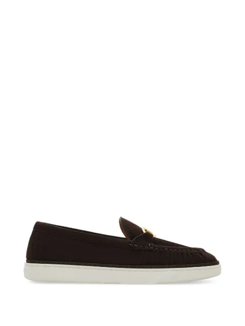 Ferragamo Gancini ornament loafers Brown 795663