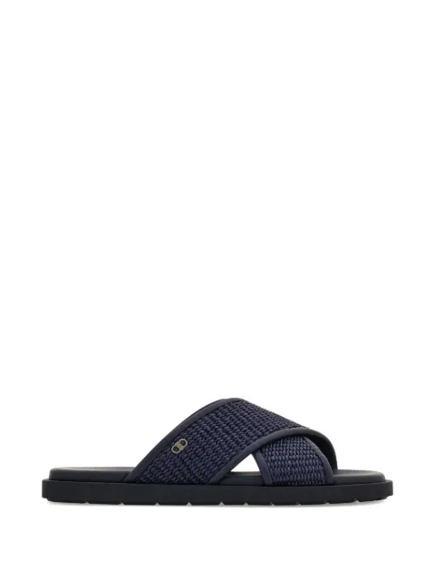 Ferragamo Gancini ornament sandals Blue 793715