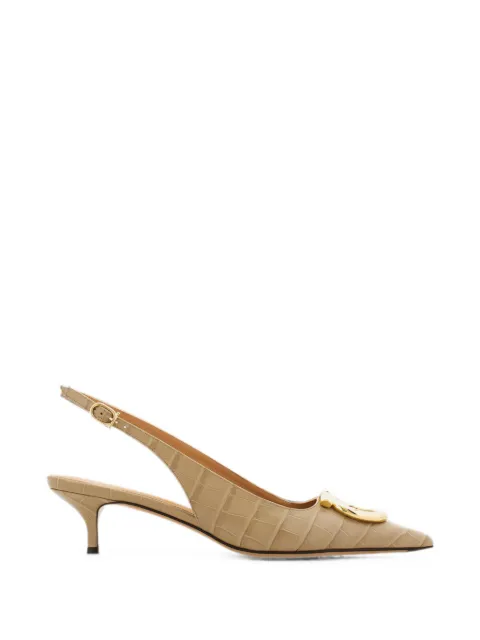 Ferragamo maxi Gancini slingback pumps Neutrals 794989
