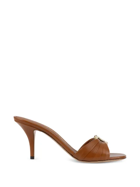 Ferragamo Gancini ornament mules Brown 795331
