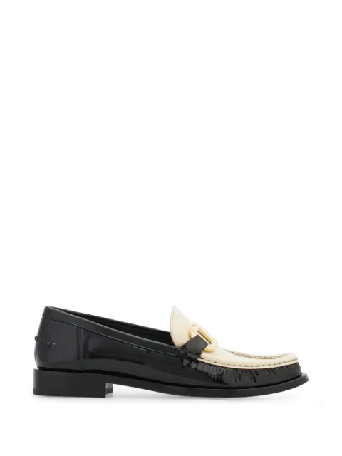 Ferragamo Gancini ornament moccasins Black 795486
