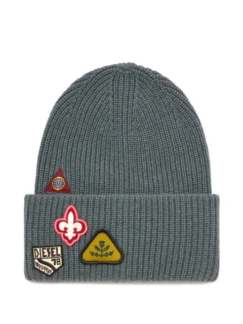 Diesel K-Pha ribbed-knit beanie hat Grey A242330QMCJ