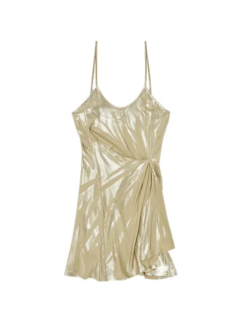 Diesel D-Invy draped metallic-finish mini dress Gold A232110EGDQ