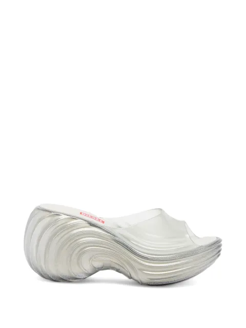 Diesel x Melissa platform mules in Melflex® White P01608PS916