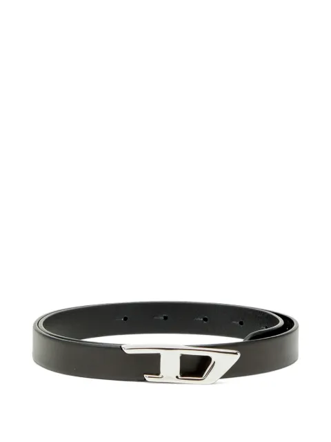 Diesel 2 cm leather belt with metal D Buckle Black X10863PR666