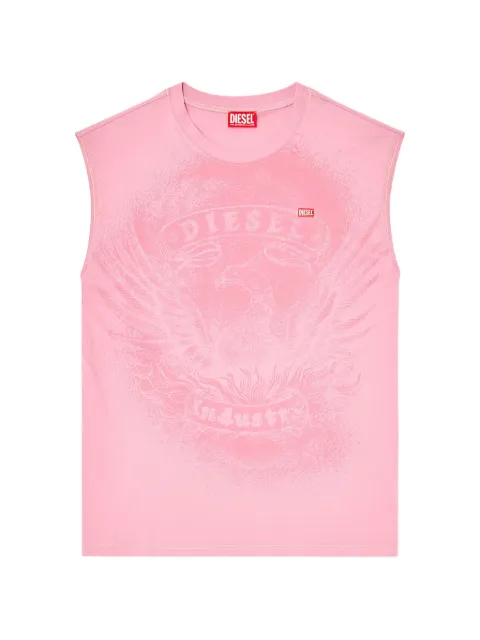 Diesel sleeveless top in cotton with tonal graphic Pink A226720AGCU
