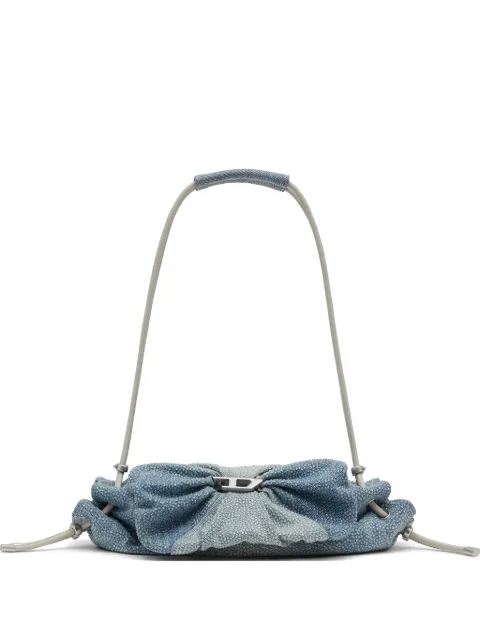 Diesel small Scrunch-D crystal-embellished shoulder bag Blue X10331P9072