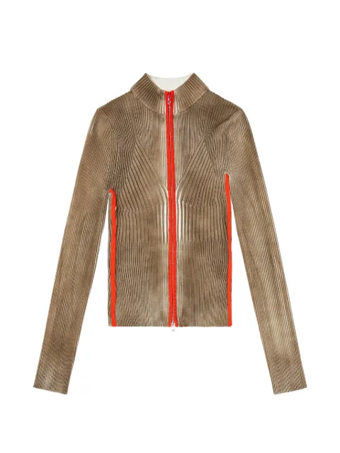 Diesel M-Sarda ribbed-knit zip-up cardigan Brown A230640AGCG