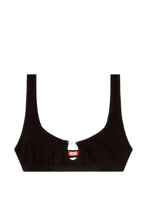 Diesel bralette cotton rib with jewel Oval D Black A215510LKAR