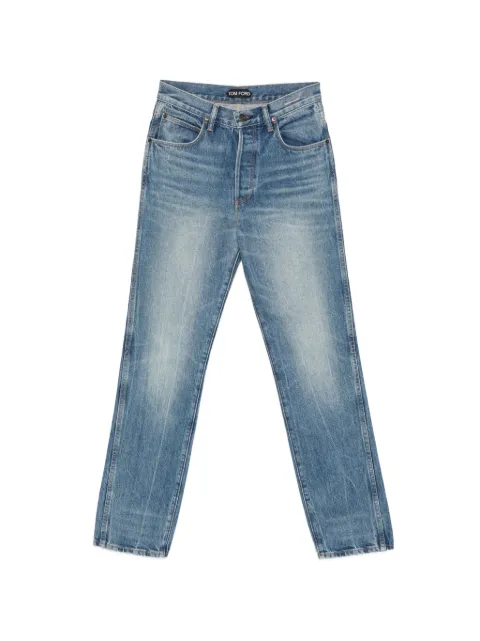 TOM FORD logo-patch jeans Blue PAD130DEX243