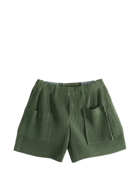 Homme Plissé Issey Miyake pleated patch-pocket bermuda shorts Green HP66JF222