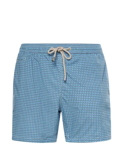 MC2 Saint Barth Lighting geometric-print swim shorts Blue LIG0016