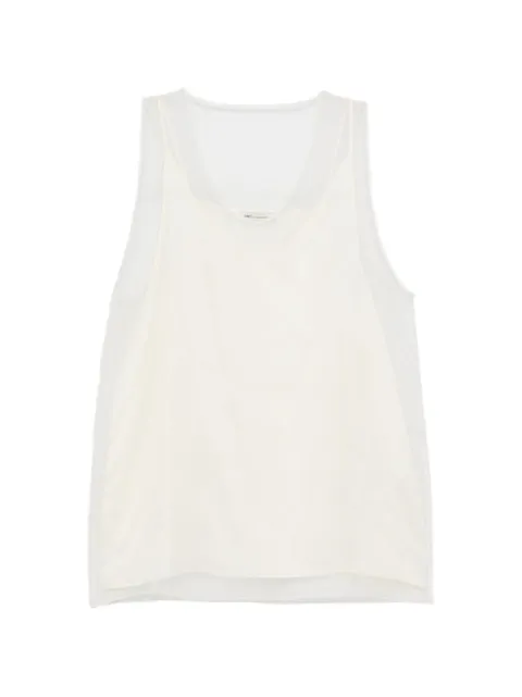 AMI Paris layered silk top Neutrals 26PFTP825SE0039
