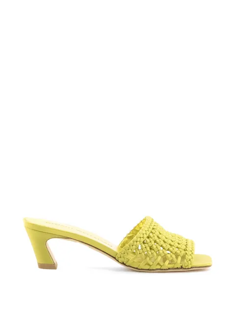 Stuart Weitzman Marina woven sandals Green MARINASLIDE50KOT