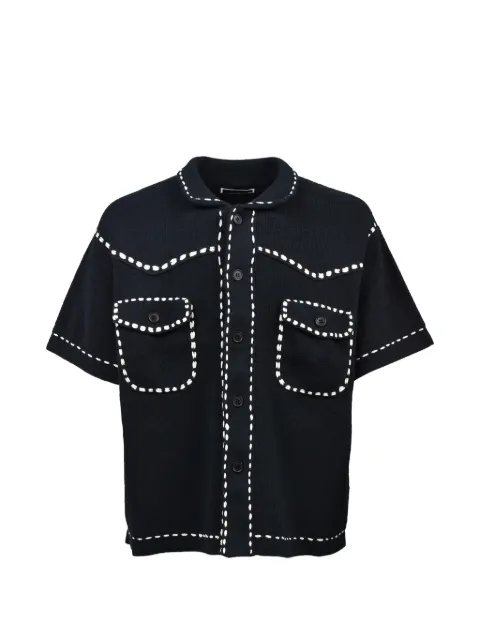 PHINGERIN contrast-stitch short-sleeved shirt Black PD261KN011