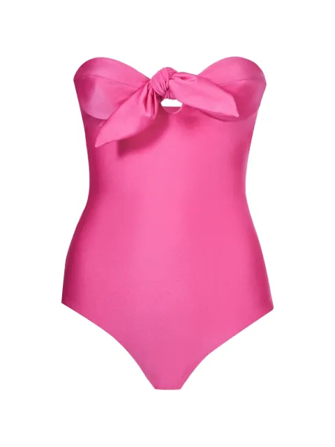 Taller Marmo Alligator knot-detail swimsuit Pink TMSS2578305