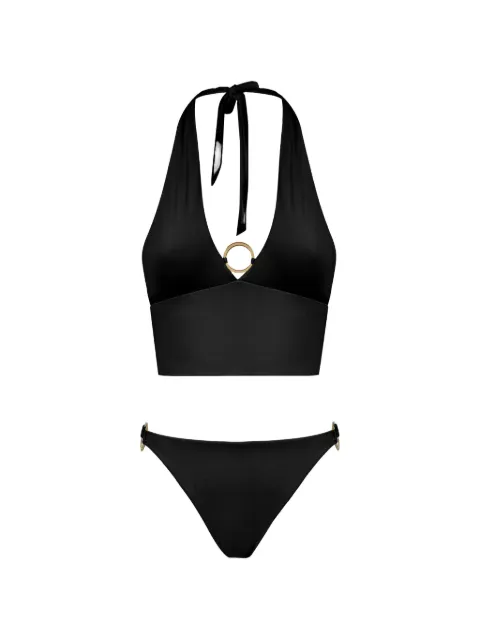 Taller Marmo Crocodile ring-detail bikini Black TMSS2579133