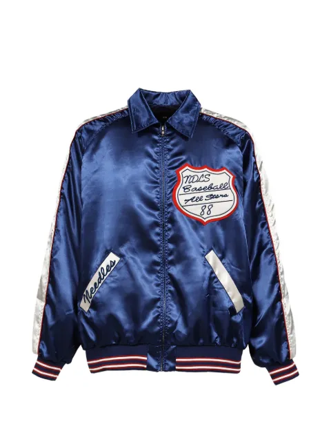 Needles logo-patch bomber jacket Blue SX216NVY