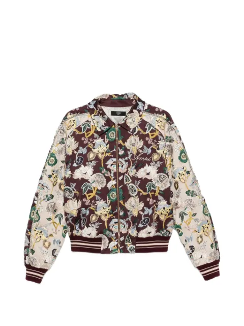 AMIRI floral-embroidered bomber jacket Brown AMOUJA1099